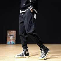 Tide brand autumn and winter casual pants male Yu Wenle trend Joker Haren pants elastic loose size small foot trousers