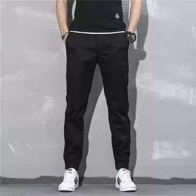 Tide brand 2021 autumn and winter pants men's corset pants trend Joker Korean slim casual pants ins small feet overalls