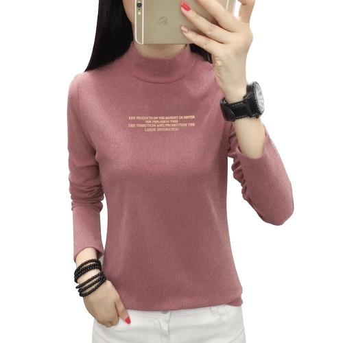 Бархатный двусторонний шерстяной базовый приятный телу осенний лонгслив, высокий воротник, увеличенная толщина, 2022, в западном стиле