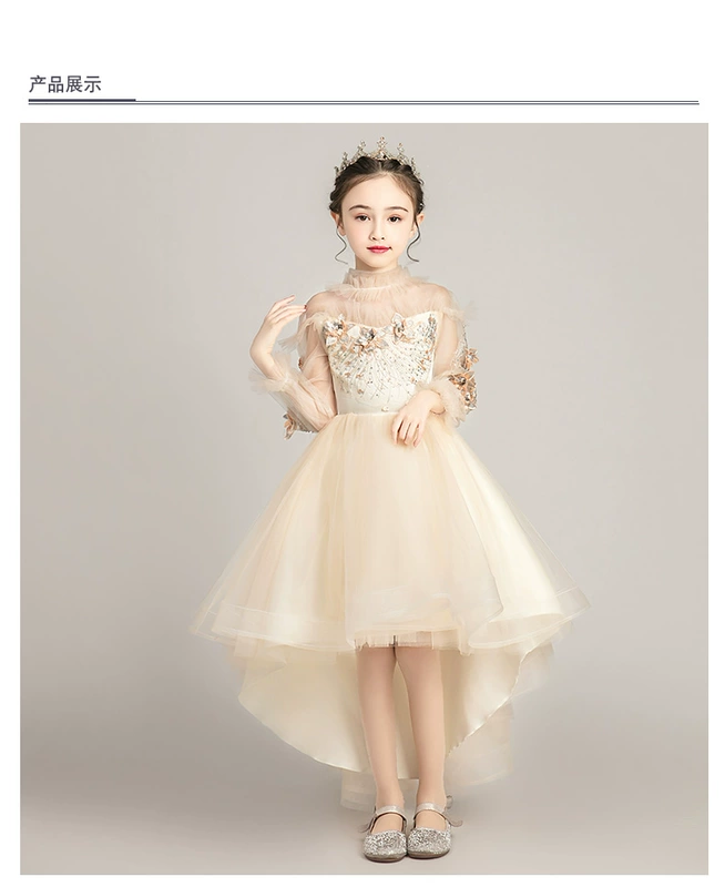 Cô gái phương tây váy công chúa fluffy sợi hoa cô gái chủ nhà tính khí hiệu suất trang phục trẻ em váy buổi tối cô gái mùa hè - Váy trẻ em