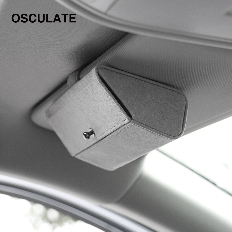 High-end leather car glasses box car multi-functional eye visor storage glasses frame sunglasses case