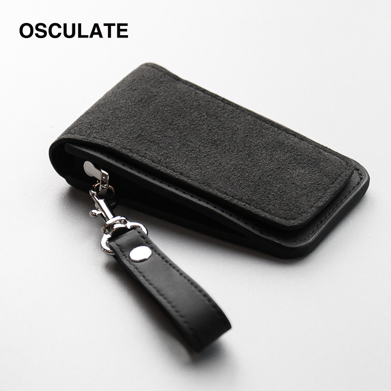 Car key bag genuine leather set ALCANTARA capsized fit for the Audi Pensersfors generic car personality