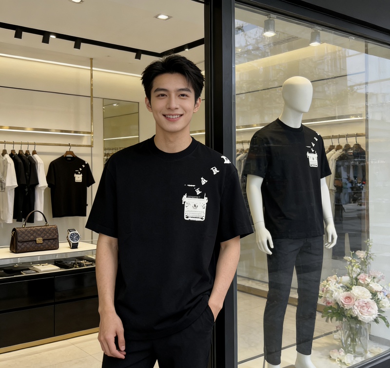 Authentic Karl Lagerfeld 26 Summer Men's Comfortable, Height-Enhancing, Stylish T-Shirt Authentic Karl Lagerfeld 26 Summer Men's Comfortable, Height-Enhancing, Stylish T-Shirt