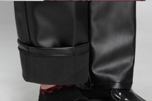 Mùa thu và mùa đông nam trung niên quần da PU xe máy quần da nam quần nam XL gió thẳng cộng với quần cashmere xe máy - Quần da quần short nam