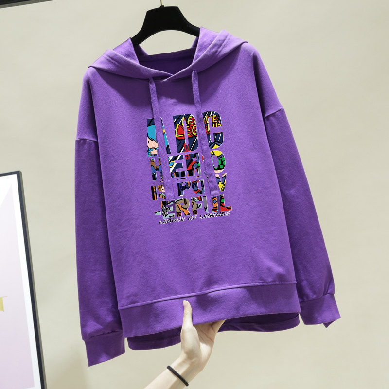 Large size women's loose cover belly age-reducing tops ins sweater spring and autumn clothes fat sister foreign style bf style coat tide