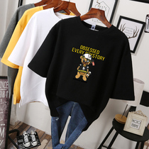 chubby 200kg korean style summer loose slim short sleeve t-shirt chubby girls plus size womens pure cotton tops