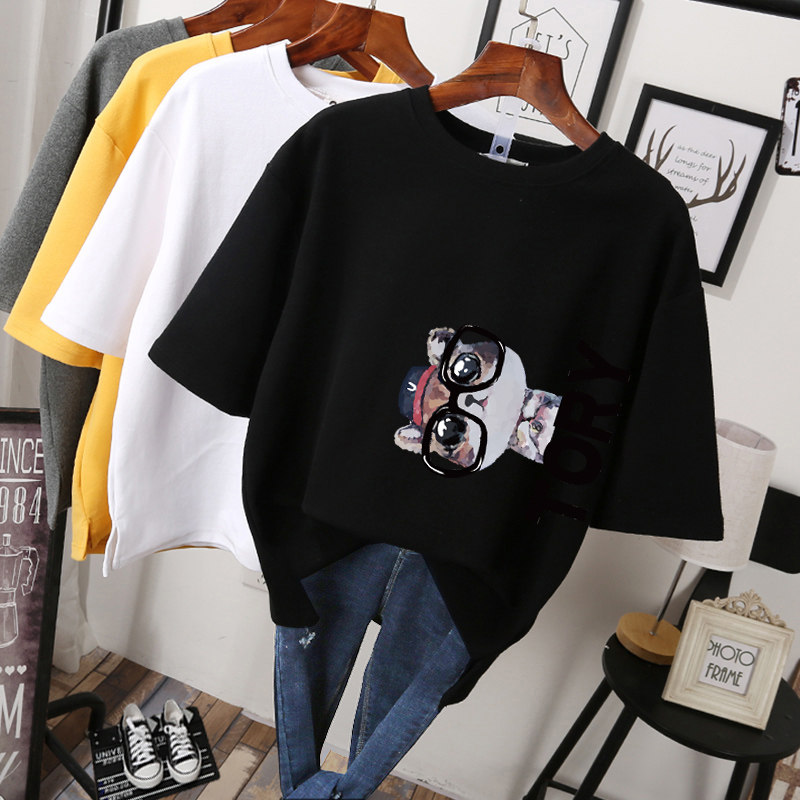 The new thin short sleeve t shirt woman in the summer dress 2023 new fat sister with loose sister