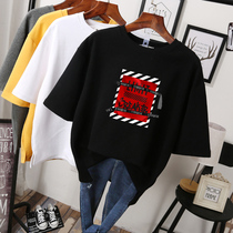 womens plus size new 2022 cotton short sleeve t-shirt womens mid-length summer wear fat mm loose belly cover top