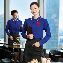 Fall Workwear Long Sleeve Blouse Polo Shirt Petrol Station Employee Turnover T-shirt Overalls Custom Inprint logo Male