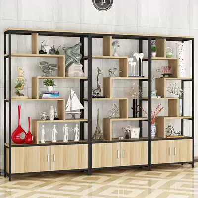 Supermarket shelf display rack multi-layer steel wood rack sample display shelf tea container product display cabinet