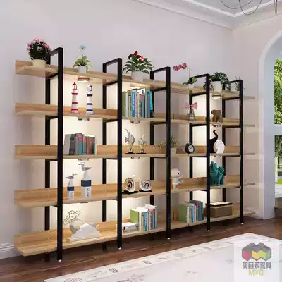 Wood shelf mu huo jia display iron shelf living room compartment screen display rack shoe shop showroom