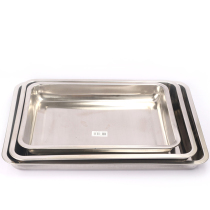 Thickened non-magnetic stainless steel square plate extra thick stainless steel tray rectangular tray dinner plate toast fish tray rice dish dish dish