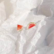 Summer watermelon ear clip No earrings Earrings Cute Day Ensemble Teenage Girl Clips Earrings Fruit Suck Iron Stone Fake Earrings