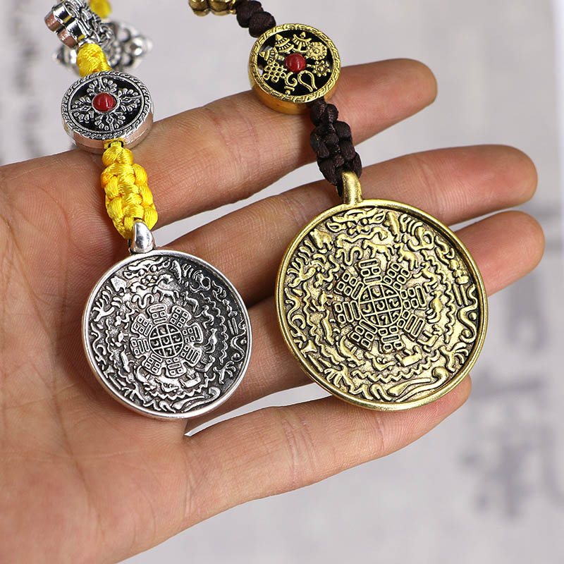 Tibetan Legend 12 Sheng Xiao Buddha Badge Jiu Gong Badge Tibetan Bodyguard Waist Hanging Bronze Mirror