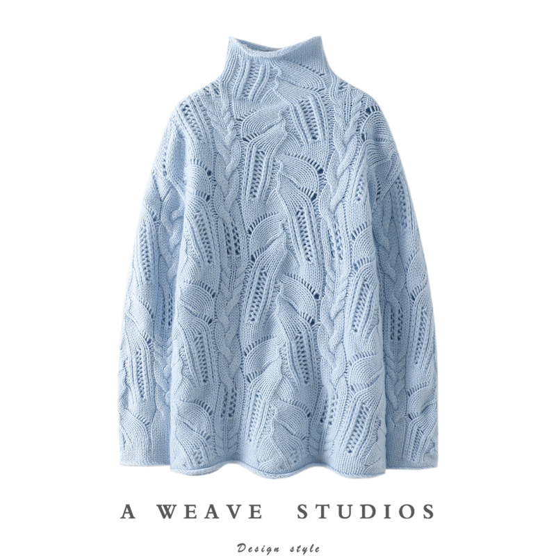 Qichao Official Genuine Product! Thick Knit 100% Pure Cashmere Sweater for Women, Half Turtleneck Pure Cashmere Sweater for Autumn and Winter Qichao Official Genuine Product! Thick Knit 100% Pure Cashmere Sweater for Women, Half Turtleneck Pure Cashmere Sweater for Autumn and Winter
