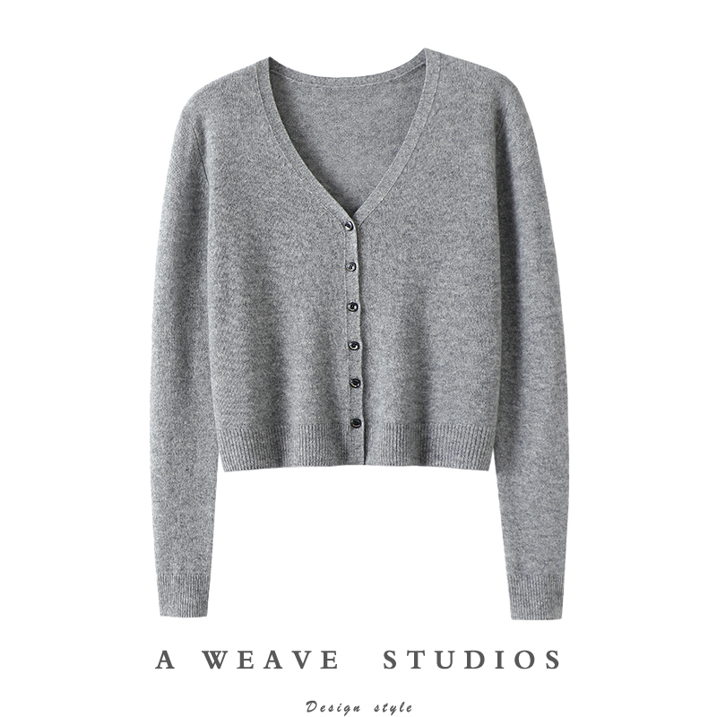 Official Genuine Product! Songzhi V-Neck 100% Cashmere Cardigan for Women, Short Pure Cashmere Sweater, Knitted Cardigan, Small Jacket Official Genuine Product! Songzhi V-Neck 100% Cashmere Cardigan for Women, Short Pure Cashmere Sweater, Knitted Cardigan, Small Jacket