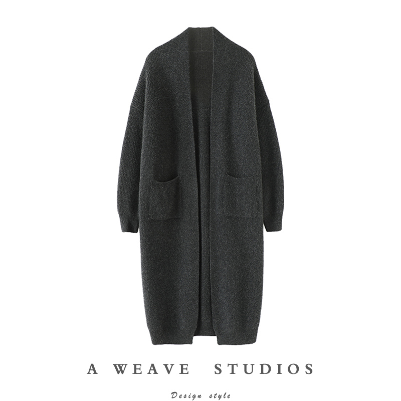 Heavy Weight! Elegant, Casual yet Stylish ~ Simple and Thick Cashmere Cardigan for Women, Mid-Length Sweater, Large Coat That Goes Past the Knee Heavy Weight! Elegant, Casual yet Stylish ~ Simple and Thick Cashmere Cardigan for Women, Mid-Length Sweater, Large Coat That Goes Past the Knee