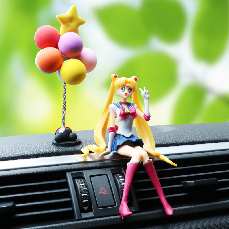 Beauty Less Female Warrior Car Swing Piece Interior Cute Creative On-board Middle Control Bench Water Ice Moon Model Decoration Car Supplies