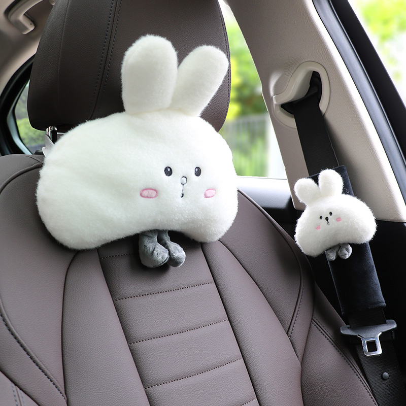 Car pillow cartoon pair of waist close to suit girls' neck pillow cute creative seat belt guard shoulder cover for car