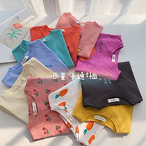 Children short sleeve T-shirt 2021 Summer new Korean version Foreign trade cartoon printed male and female child t-shirt ins foreign trade child clothing