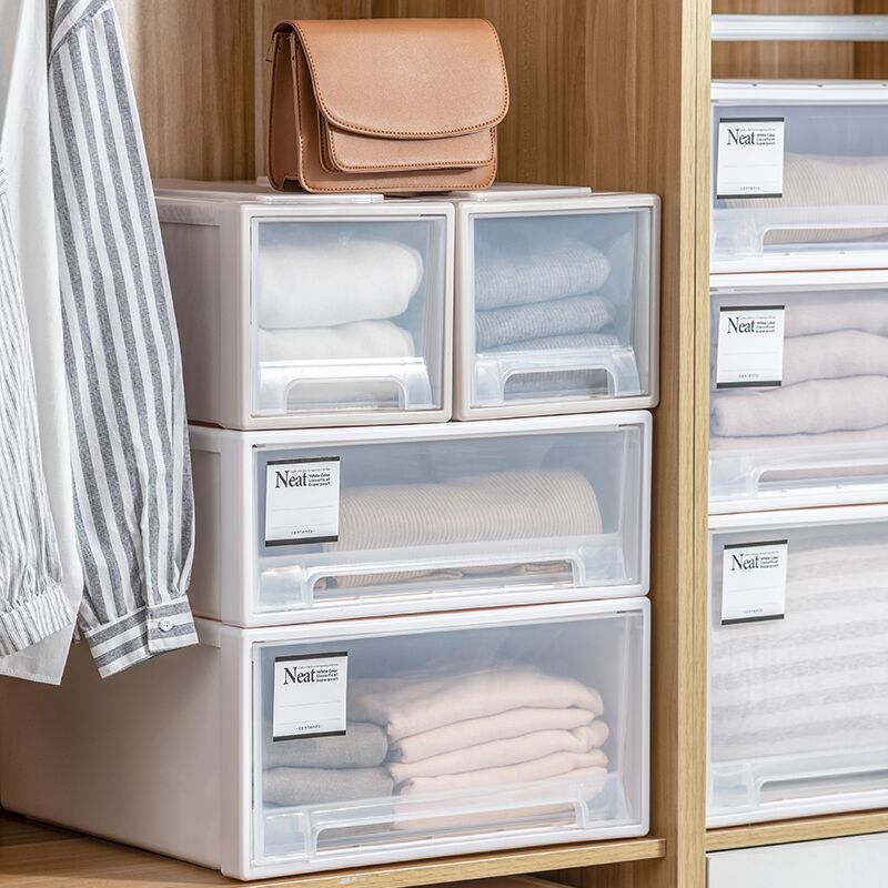 Storage box drawer-type plastic wardrobe clothes clothing combination thickened transparent case stratified underwear desktop storage