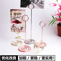 Minimalist Creative Wedding Celebration of the Annual Meeting with a Desktop Seat Clip of Color Plated Metal Table Table Number Dining Card Holder