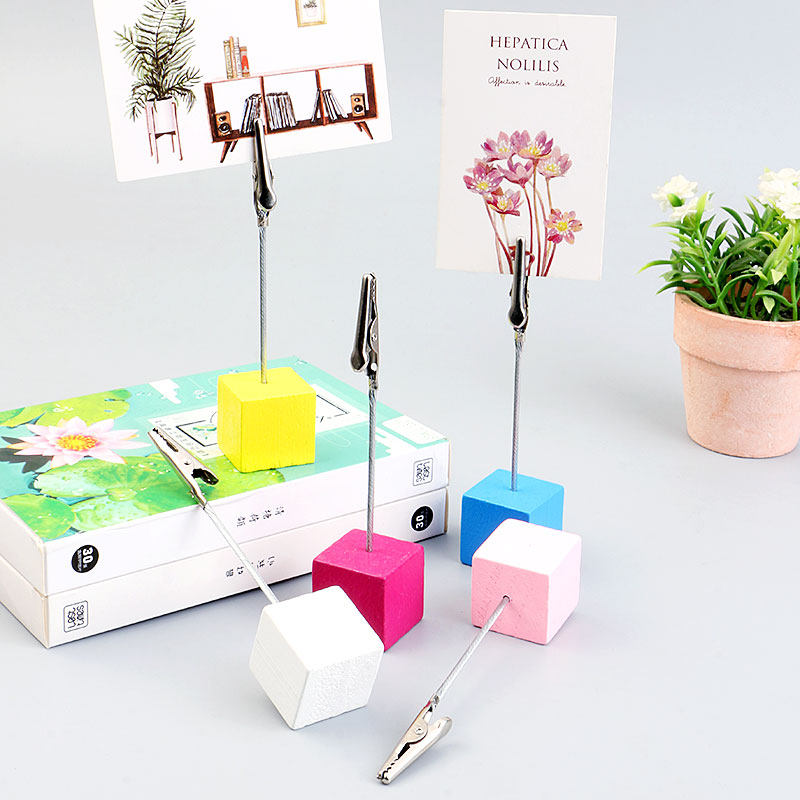 New color wood crocodile clip convenient sticker clip label clip desktop vertical photo clip ins metal card clip