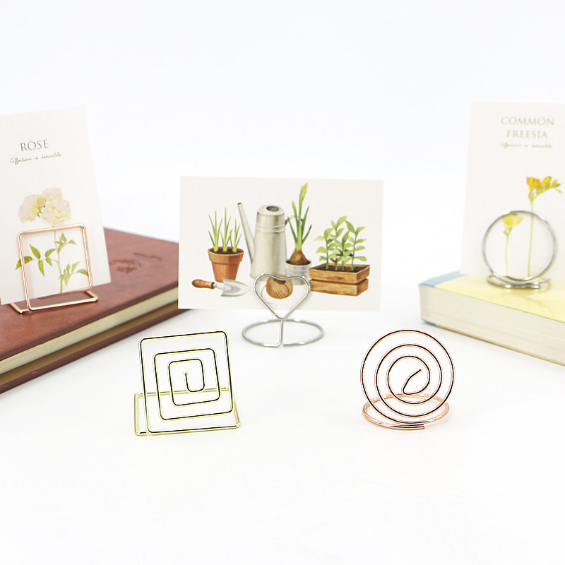 Ins wind creative metal office desktop small ornaments vertical memo clip clip cute girl message clip table pendant