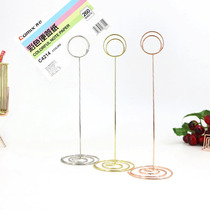 Source Manufacturer Spot Direct Metal Desktop 220mm Round Poo Sign Clip Fashion Photo Clip Wedding seat clip