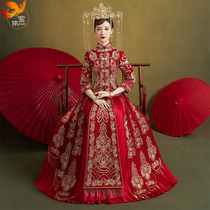 Bride Xiuhe's new winter wedding toast dress dignified and thin Chinese wedding dress Chinese style wedding dress Chinese dress