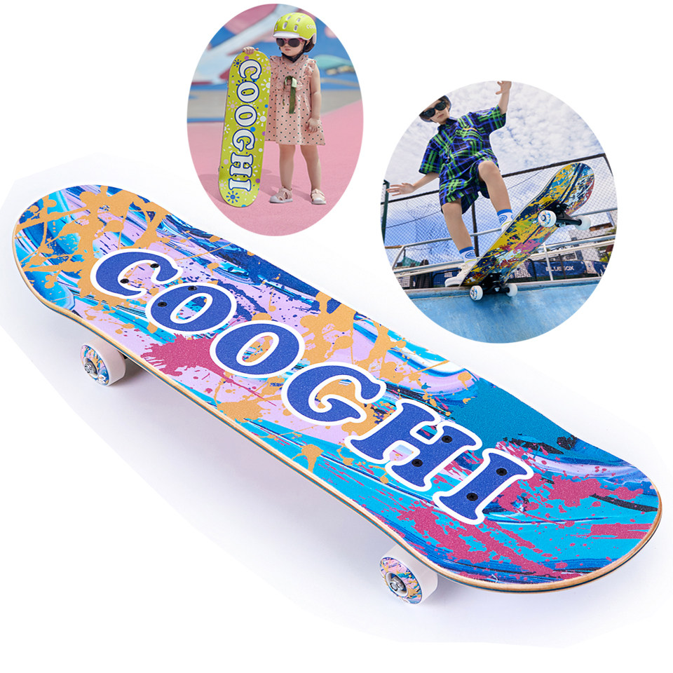 British children skateboarding beginner professional board 3-6-10-year-old male student double-teething scooter 4-wheel pedal