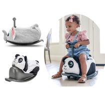 Irish panda rocking car Children twist car sound wheel anti-rollover baby slip car pulley universal wheel
