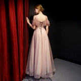 Летнее платье подружки невесты, весенняя розовая длинная юбка для принцессы, 2020, в западном стиле