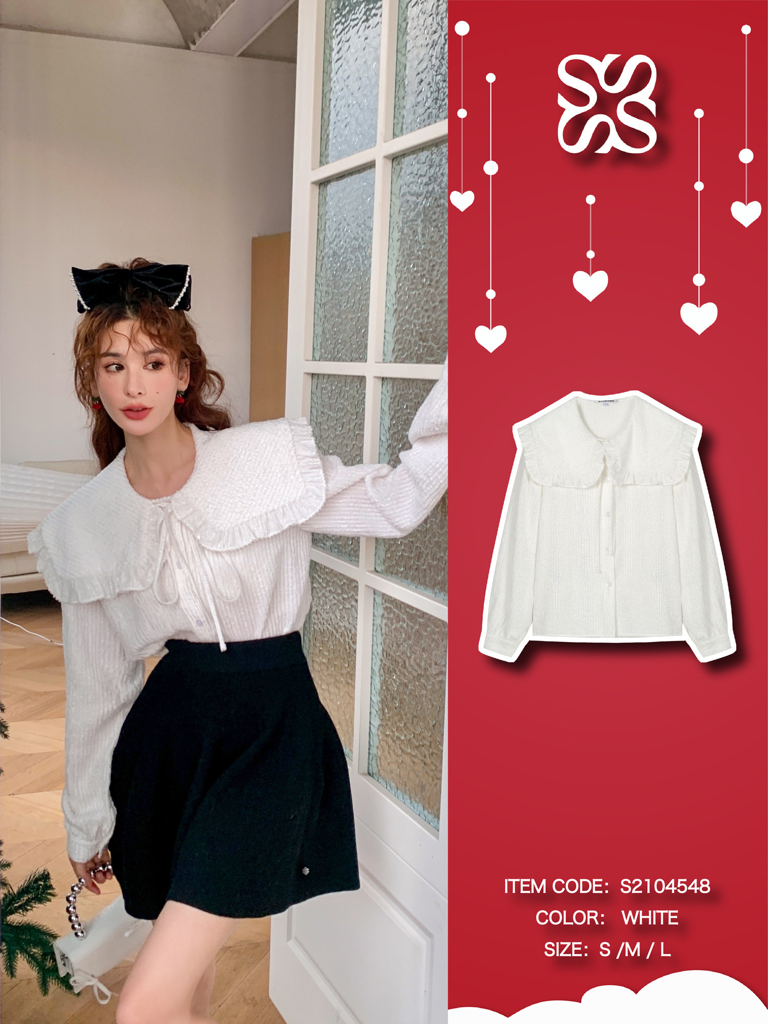 SOMESOWE 22SS Suede Petal Doll Collar Shirt