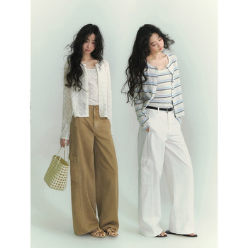 Somesowe ຊຸດ cardigan ເສັ້ນດ່າງຜ່ອນຄາຍ