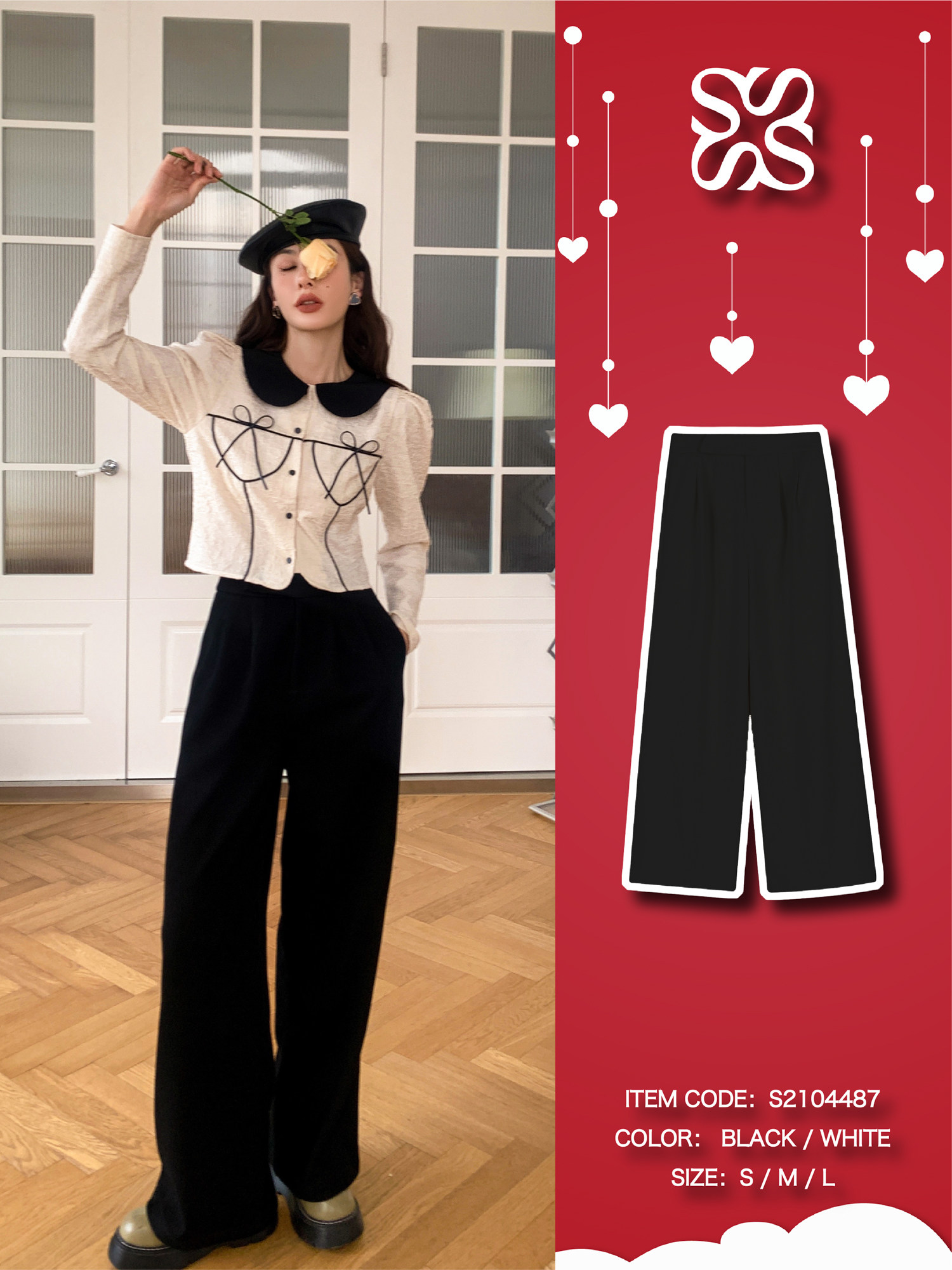 SOMESOWE 2021 autumn and winter new chenille drape wide leg pants