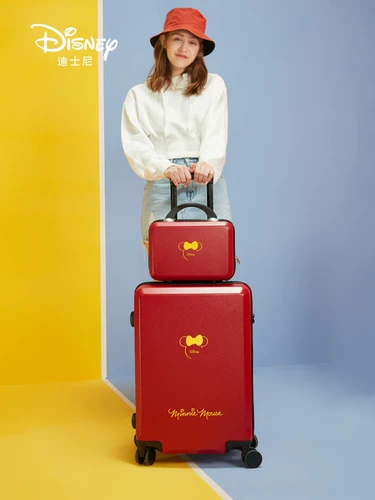 Дисней, брендовый красный чемодан с молнией, популярно в интернете, 20 дюймов