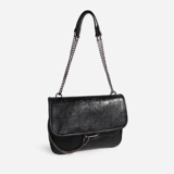 Демисезонная сумка через плечо, модная черная сумка на одно плечо, 2020, на цепочке