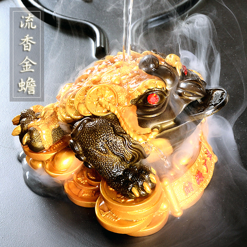 Tea pet ornaments Lucky golden Toad Pixiu Toad creative tea table Tea table Tea tray Tea set accessories can raise color-changing pets