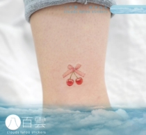 MG hand painted eight hundred clouds girl heart bow cherry pattern cute hipster tattoo sticker