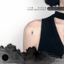 Eight hundred clouds hand-painted MINI lightning black Gray Gradient geometry cloudy lightning rock tattoo sticker MINI picture