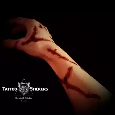 MG Tattoo Stickers Exclusive hand-painted bloody cracked skin human skin cracked Halloween tattoo stickers can be extended indefinitely