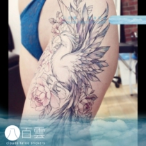 MGs hand-painted eight hundred clouds tattoo sticker Rainbow Bird plant flower big picture flower arm thigh tattoo sticker