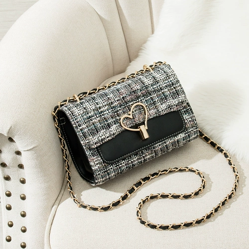 Небольшая небольшая сумка, сумка через плечо, демисезонная сумка на одно плечо, цепь, 2019, в корейском стиле