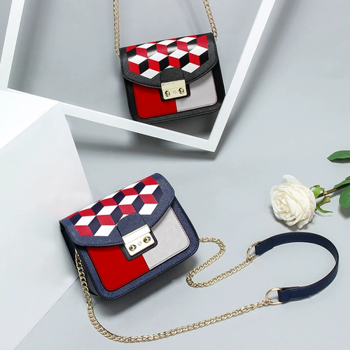 Летняя небольшая сумка, сумка через плечо, маленькая универсальная цепь на одно плечо, в корейском стиле, на цепочке