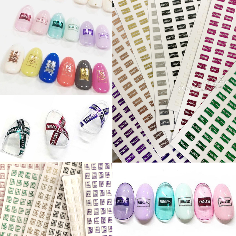 Bronzing thin back rubber medecine sticker Japanese style memanicure nail sticker letters label sha