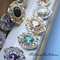 RITANAIL BEAUTY CHIA Precious Flowers Series Colorful Zircon Oval drill nail ornaments Wear nail decorations