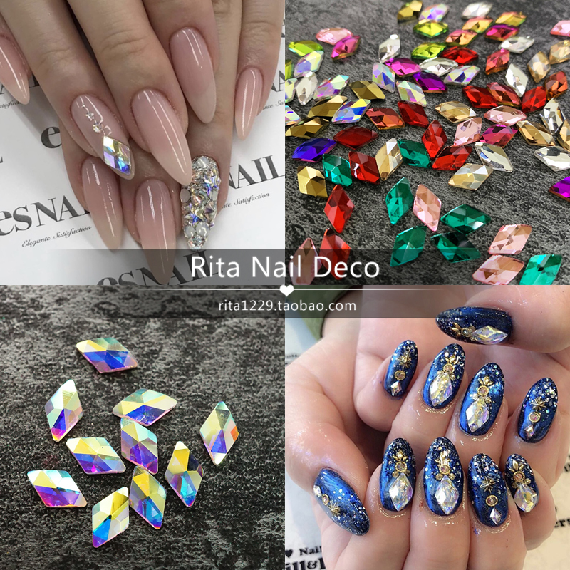 10 flat-bottom domestic diamond diamond 6*8mm glass fantasy nail nail ornamental tools
