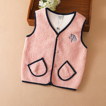 Childrens waistcoat spring autumn girls vest outside wearing 2022 new thickened waistcoat Grand Scout shoulder foreign pistachio