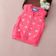 Áo vest nữ mùa xuân và thu 2018 phiên bản Hàn Quốc mới của áo vest bé đầu thu cotton mỏng áo len ấm áp áo len ấm áp thủy triều